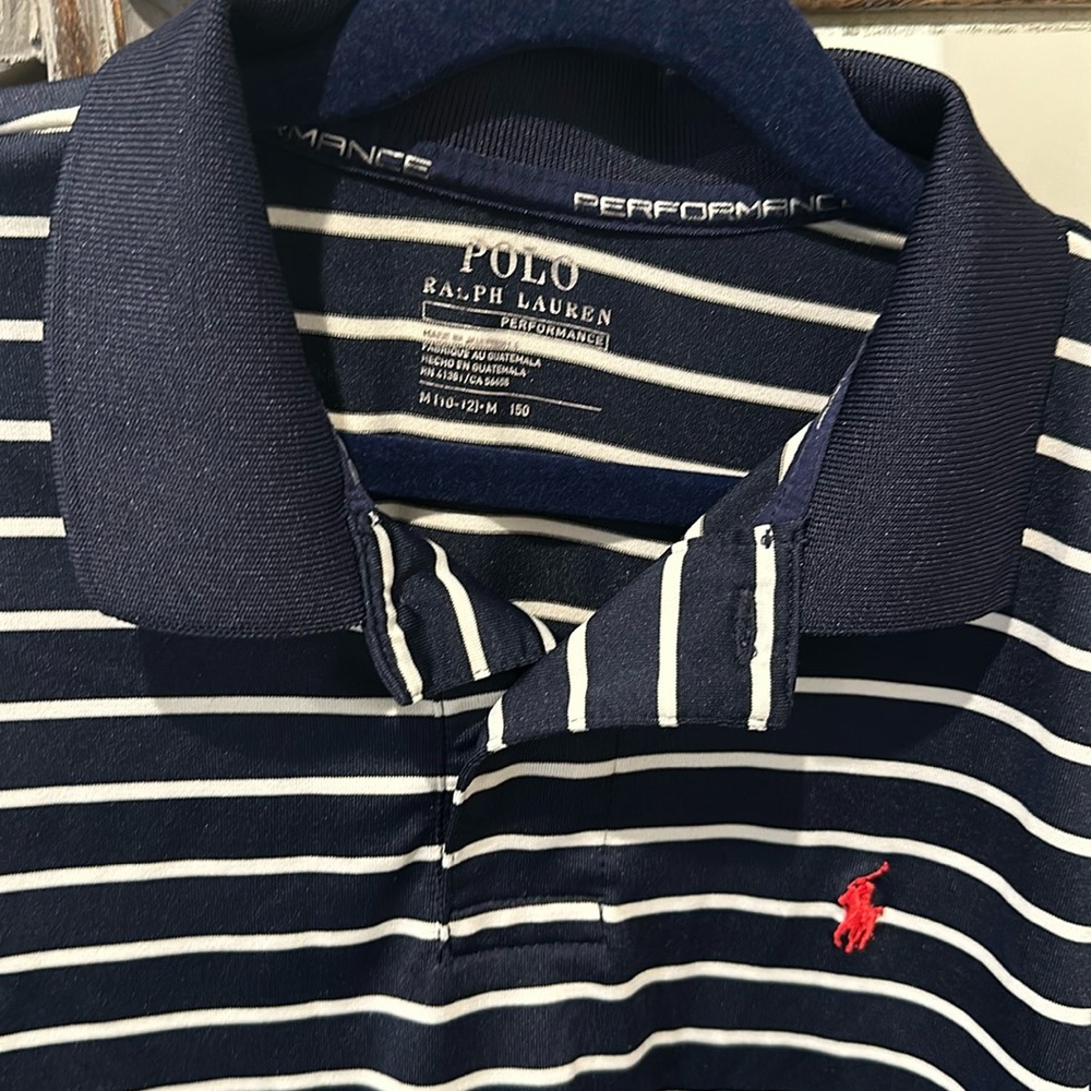 Boys performance polo striped